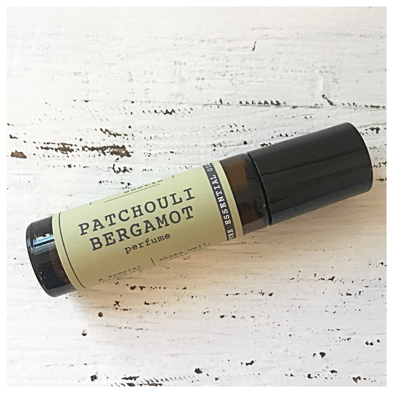 Patchouli Bergamot Essential Oil Rollerball Blend Perfume Suitable for Him and Her