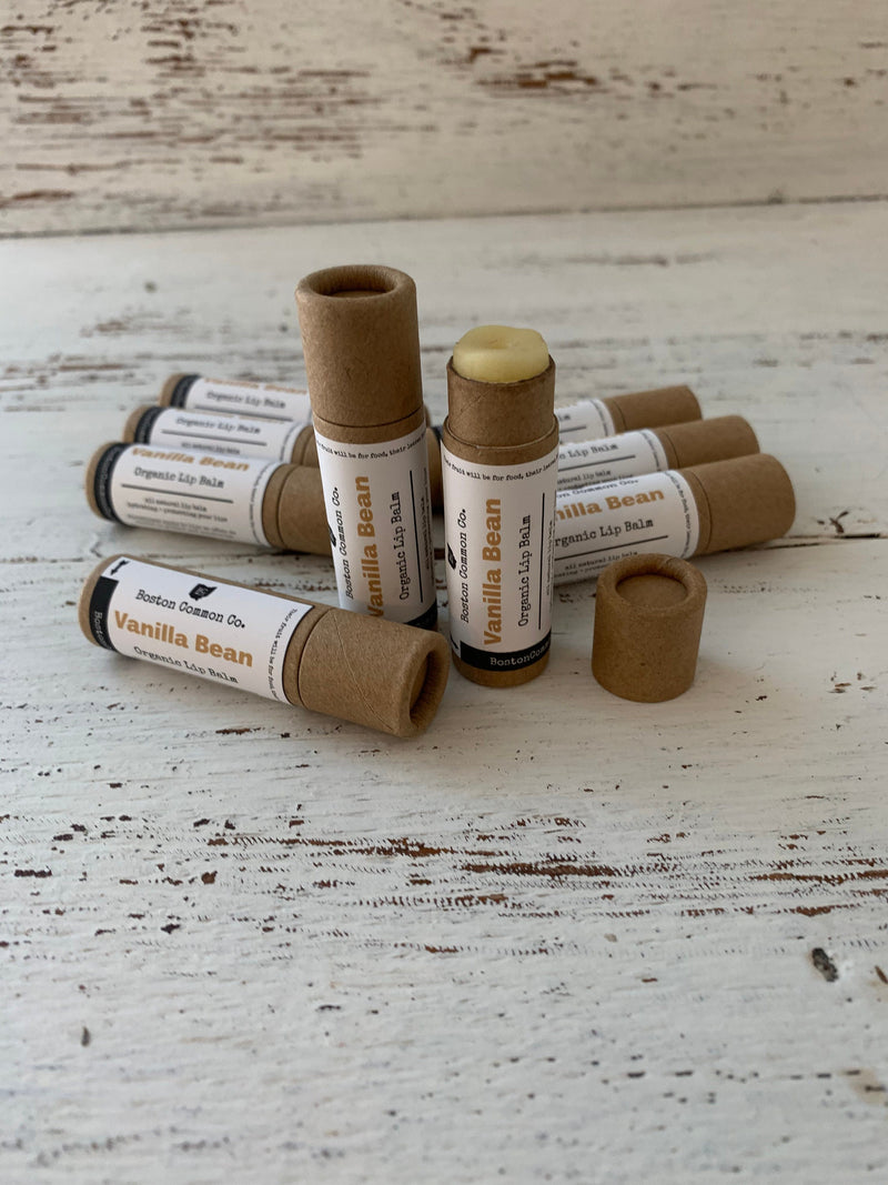 Natural Vanilla Bean Hydrating Lip Balm With Hyaluronic Acid Kraft Container Sustainable Compostable